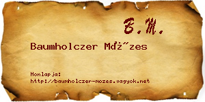 Baumholczer Mózes névjegykártya
